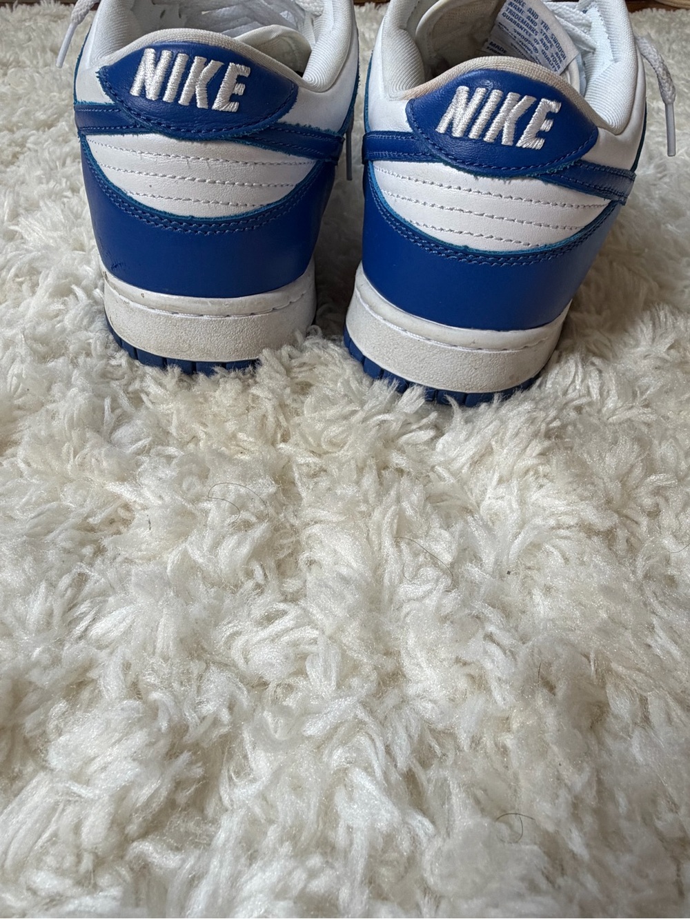 Nike Kids White and Blue Low-Top Sneakers